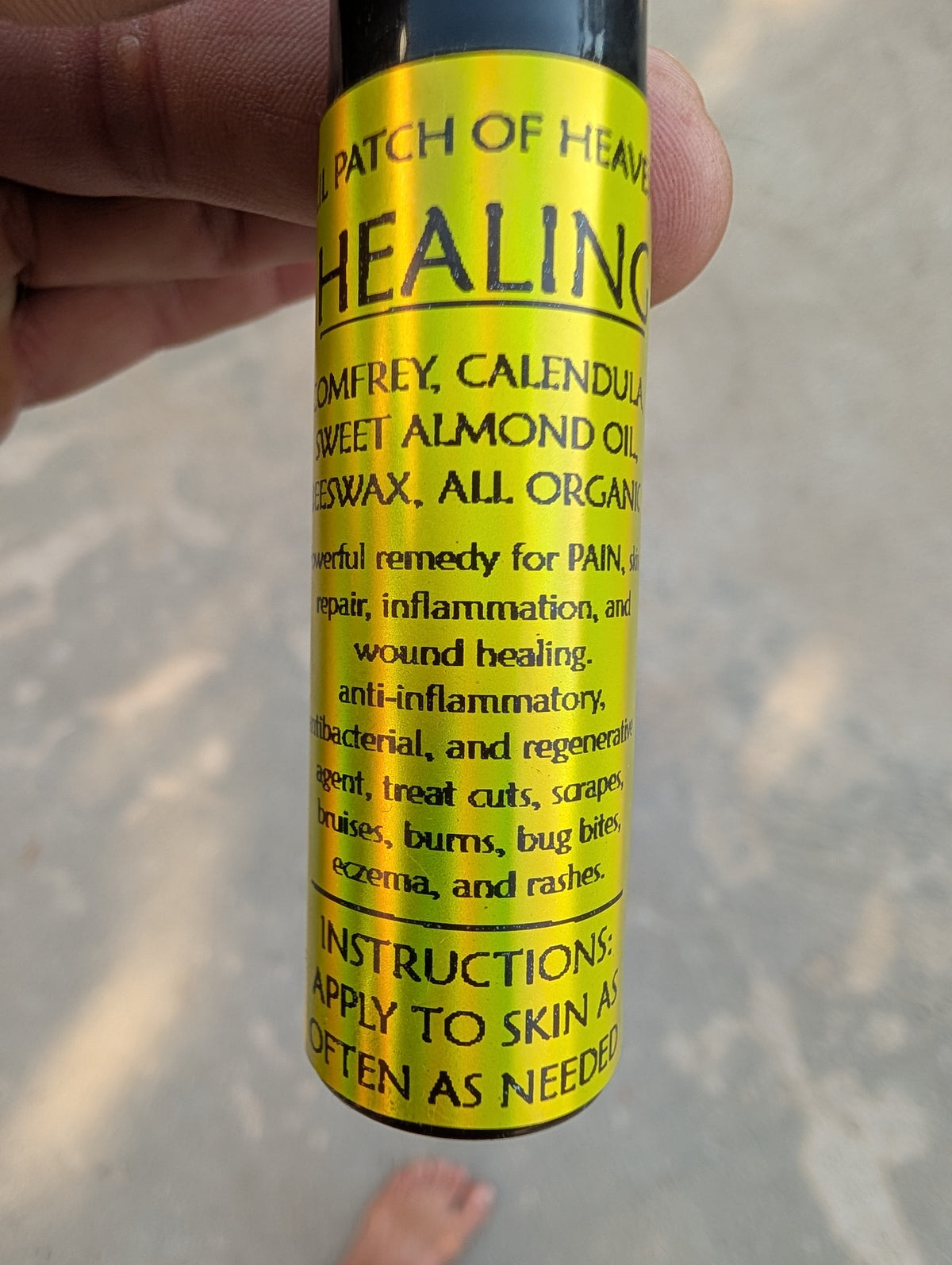 Healing- Organic Medicinal Herbal Rollerball – Comfrey, Calendula & Sweet Almond Oil (10 mL) SHIPS FREE