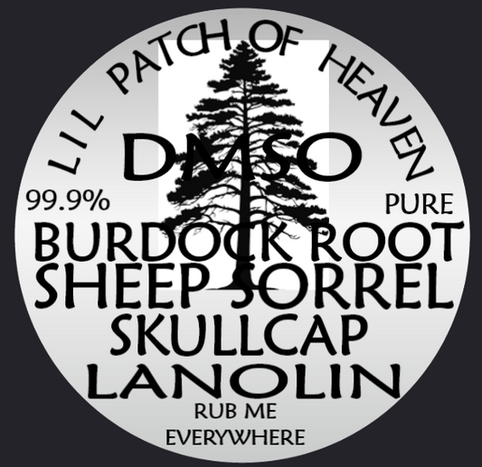 Medicinal PURE DMSO infused with Sheep Sorrel, Skullcap & Burdock Root  Emulsified in PURE LANOLIN in Glass - 70% DMSO 30% LANOLIN - 4 Oz SHIPS FREE