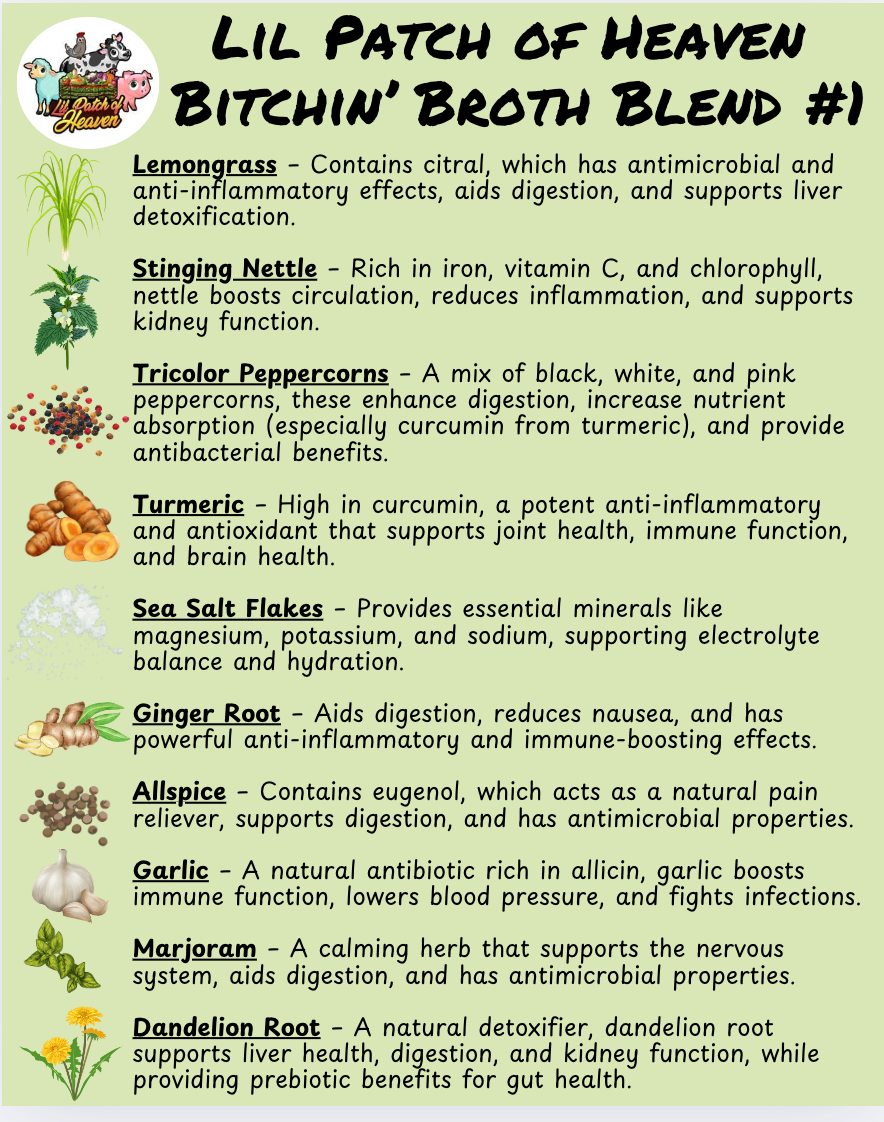 Organic Vegan Bitchin' Broth Blends - Two 4-ounce containers- One Detox Blend & One Healing Blend SHIPS FREE