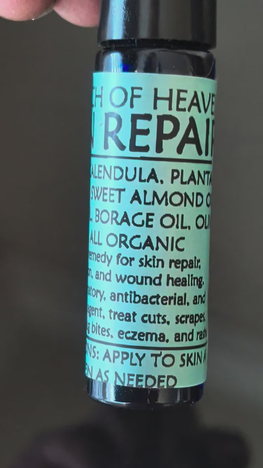 Organic Medicinal Rollerball – SKIN REPAIR -Comfrey, Calendula, Plantain, Lavender ,Castor Oil, Borage Oil, Olive Oil, Sweet Almond Oil (10 mL) SHIPS FREE