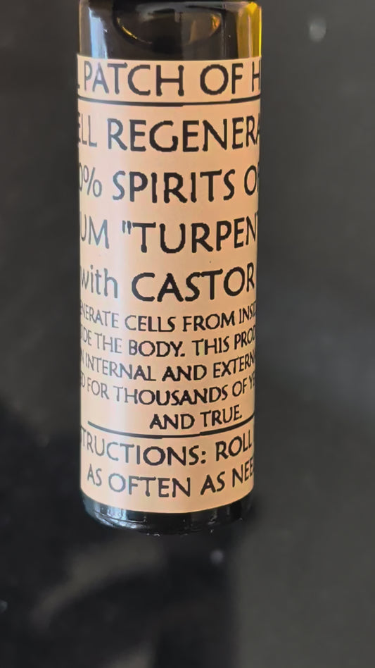 Organic Medicinal Rollerball – CELL REGENERATION - 100% Pine Gum Spirits "Turpentine" & Organic Castor Oil (10 mL) SHIPS FREE