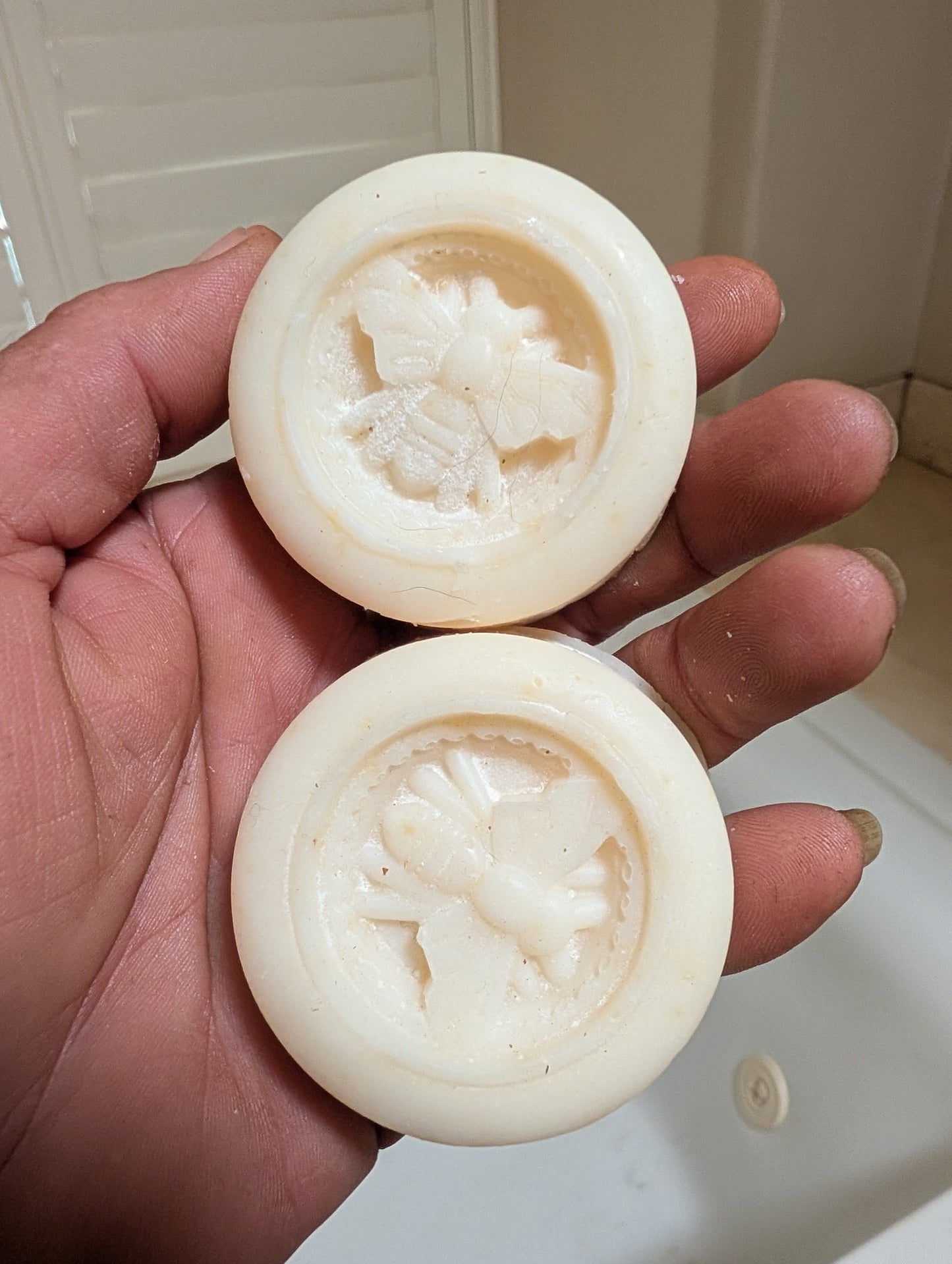 Artesian Herbal Soaps-with Bamboo Holder & Sisal Scrub Bag -50% Pork Lard 50% Coconut Oil Orange ESSENTIAL OIL-2 Soaps- Conditioning-ORGANIC - Off White -FREE SHIPPING