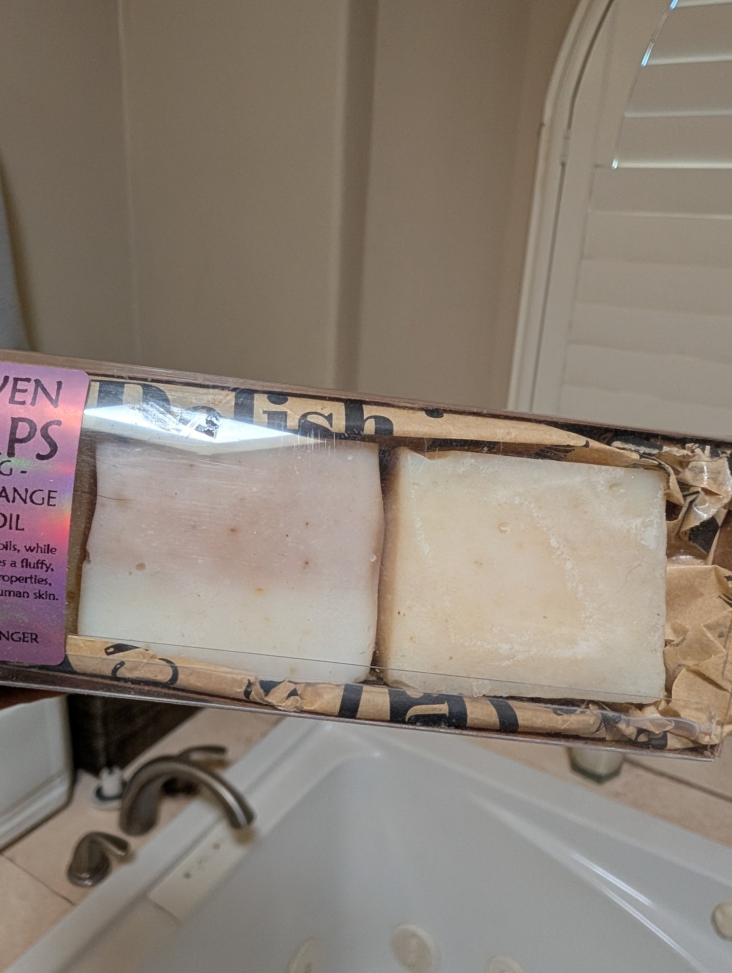 Artesian Herbal Soaps - 100% Beef Tallow- Moisturizing- -with Bamboo Holder & Sisal Scrub Bag - Yling YLang ,Lavender, 50% Pork Lard 50% Coconut Oil Orange ESSENTIAL OIL- ORGANIC - Off White , Light Lilac- Family Pack 5 Soaps-FREE SHIPPING