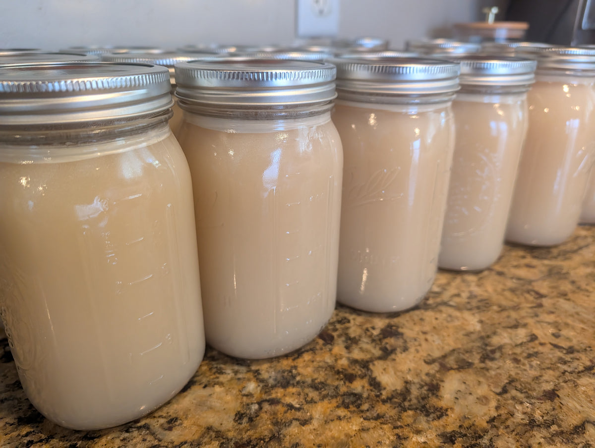 Grass Fed Beef Bone Broth 32oz Glass - Farm Fresh Nourishing Beef Bones Simmered with ACV to extract Minerals & Dash of Salt - FREE SHIPPING