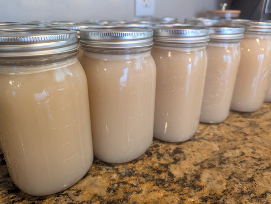 Grass Fed Beef Bone Broth 32oz Glass - Farm Fresh Nourishing Beef Bones Simmered with ACV to extract Minerals & Dash of Salt - FREE SHIPPING