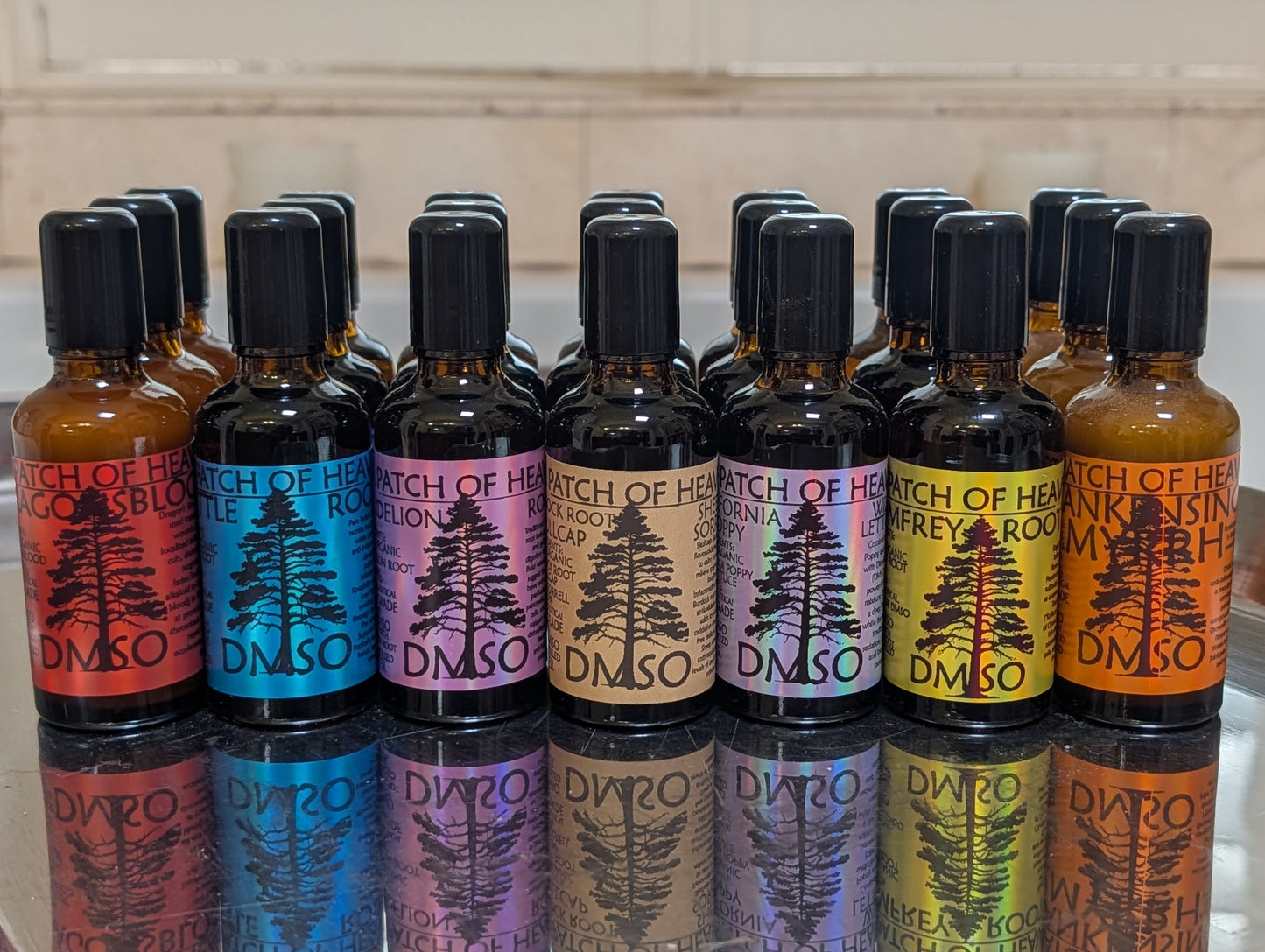 Medicinal Rollerball - ACHY BREAKY PAIN & INFLAMMATION PACK-7 BOTTLES-99.9 PURE DMSO infused with ORGANIC - 70% DMSO INFUSION 30% DISTILLED WATER- 50ml SHIPS FREE