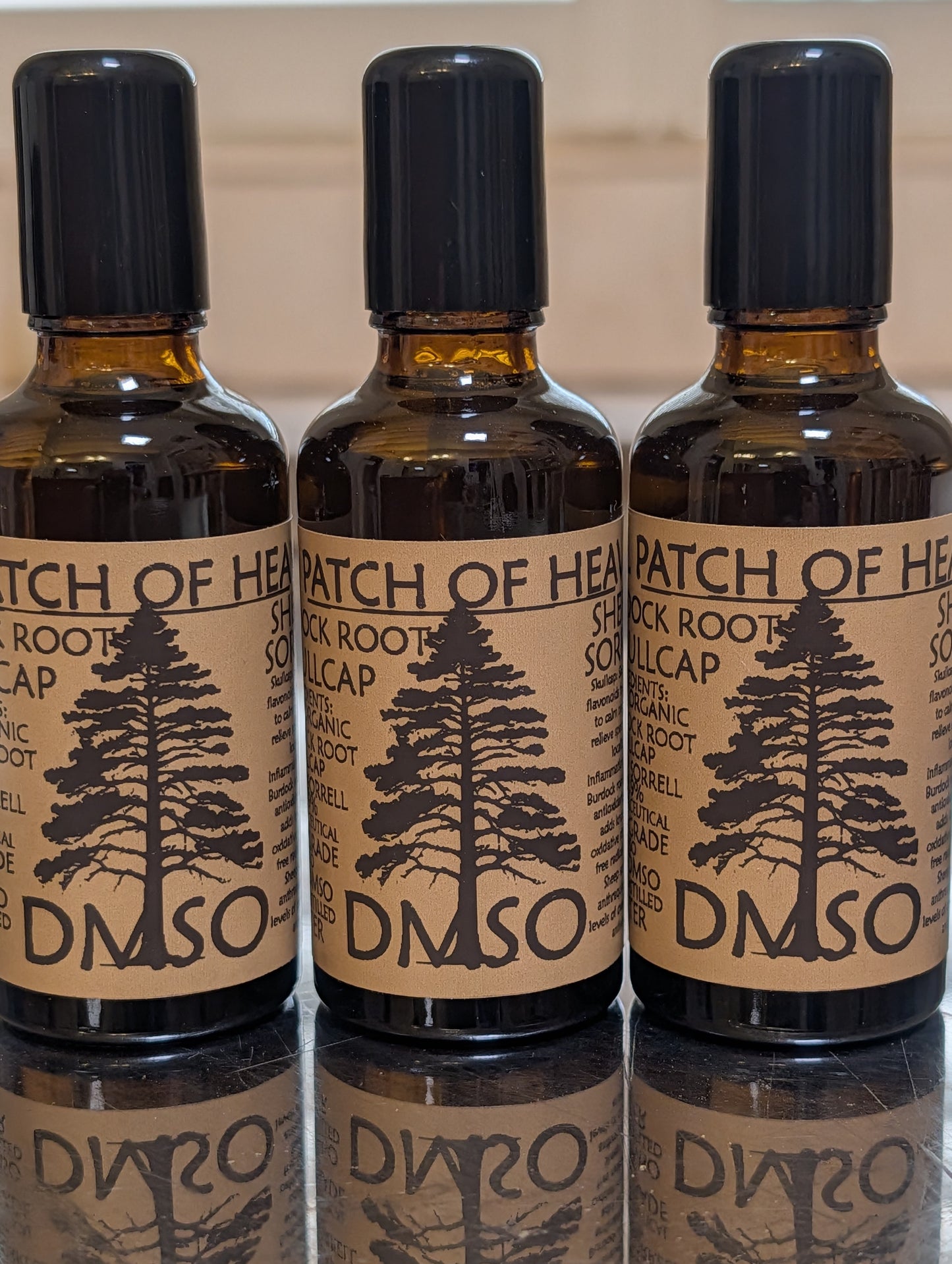 Medicinal Rollerball- 99.9% Pure DMSO Infused with Sheep Sorrel, Skullcap & Burdock Root, in Glass - 70% DMSO INFUSION 30% Distilled Water- 50ml - SHIPS FREE