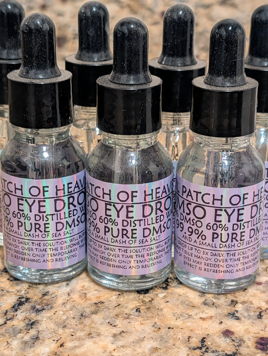 Medicinal DMSO Eye Drops 15ml -Glass Bottle- 40%DMSO - 60%DISTILLED WATER - PINCH OF SALT- EYE REPAIR- FREE SHIPPING