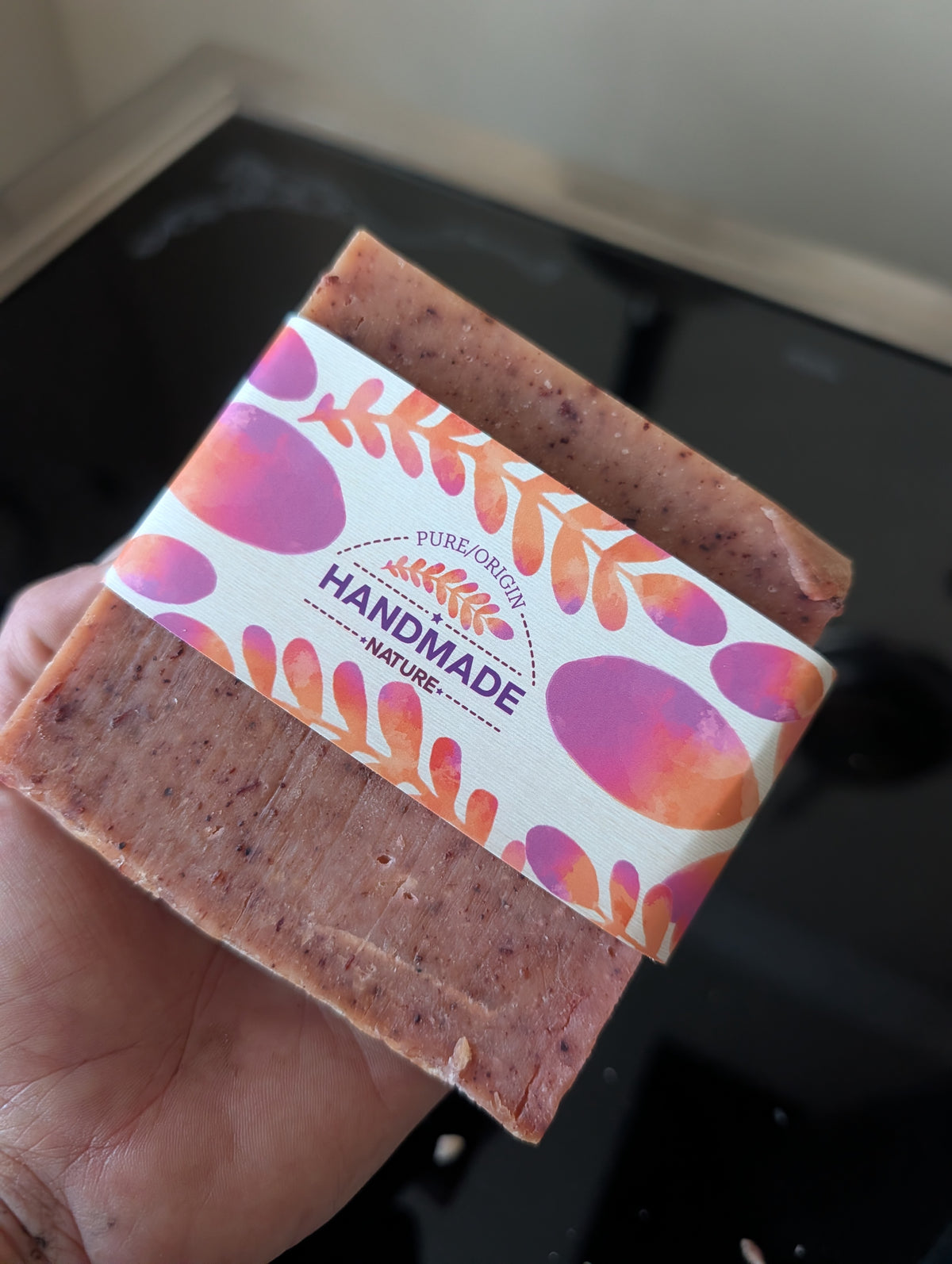 Artesian Herbal Soaps - Beef Tallow & Coconut Oil- Antimicrobial, Antiviral, Antifungal- -with Bamboo Holder & Sisal Scrub Bag - Sweet Orange & Grapefruit ESSENTIAL OIL- ORGANIC - Color Mauve Speckled -FREE SHIPPING