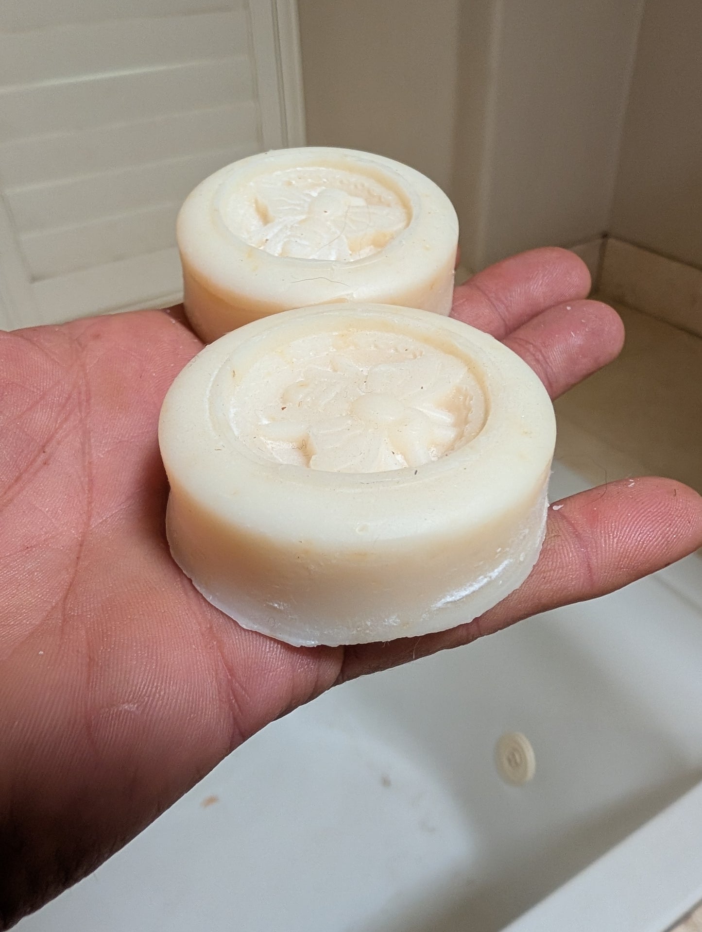 Artesian Herbal Soaps-with Bamboo Holder & Sisal Scrub Bag -50% Pork Lard 50% Coconut Oil Orange ESSENTIAL OIL-2 Soaps- Conditioning-ORGANIC - Off White -FREE SHIPPING